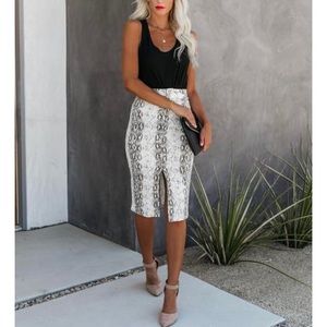 VICI Python Print Pencil Skirt